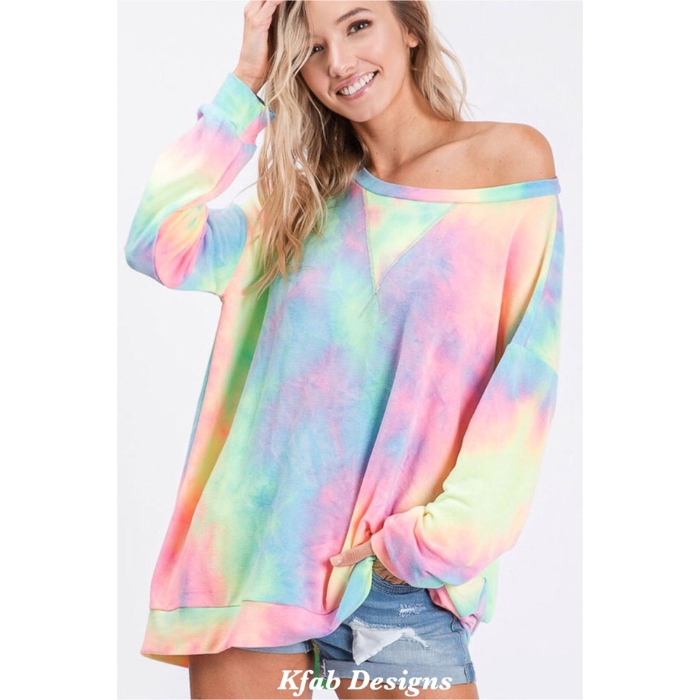 💗LAST Tie Dye French Terry Front Stitch Pullover! - Picture 1 of 10